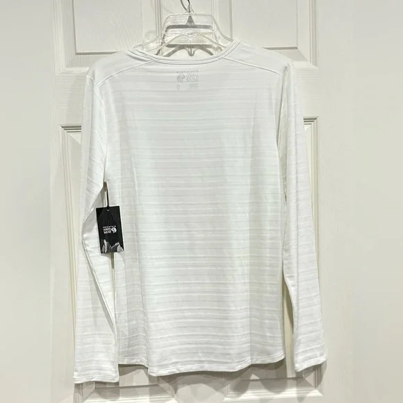 Mountain Hardwear Women's Large Mighty Stripe Long Sleeve Top Cream NWT T-Shirt - Picture 3 of 9